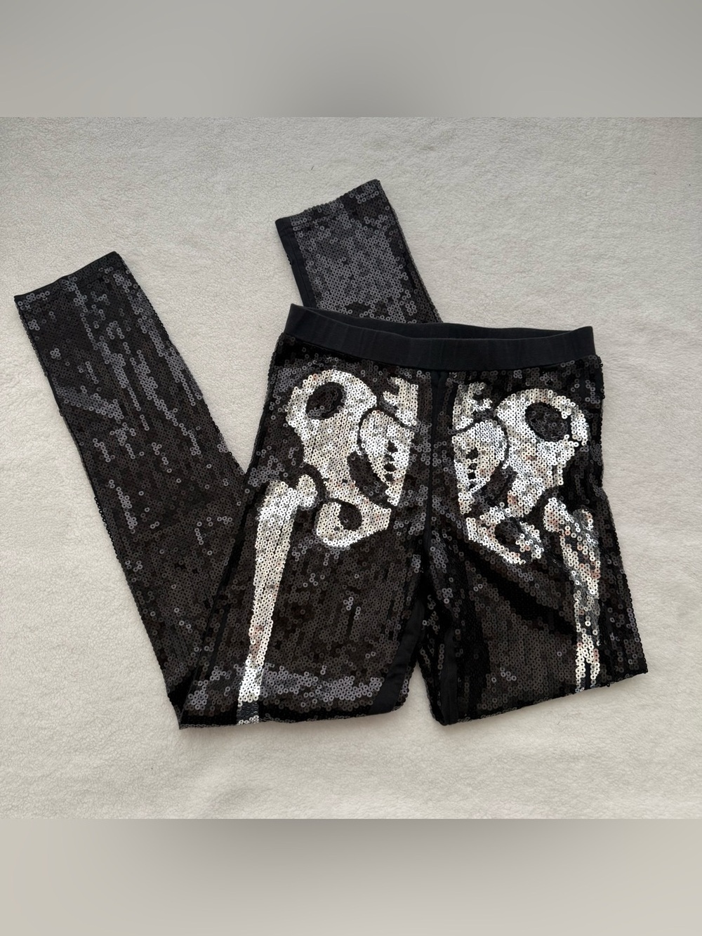 Rat Baby Sequin Skeleton Leggings Women Size Medium NWT Alternative Gothic